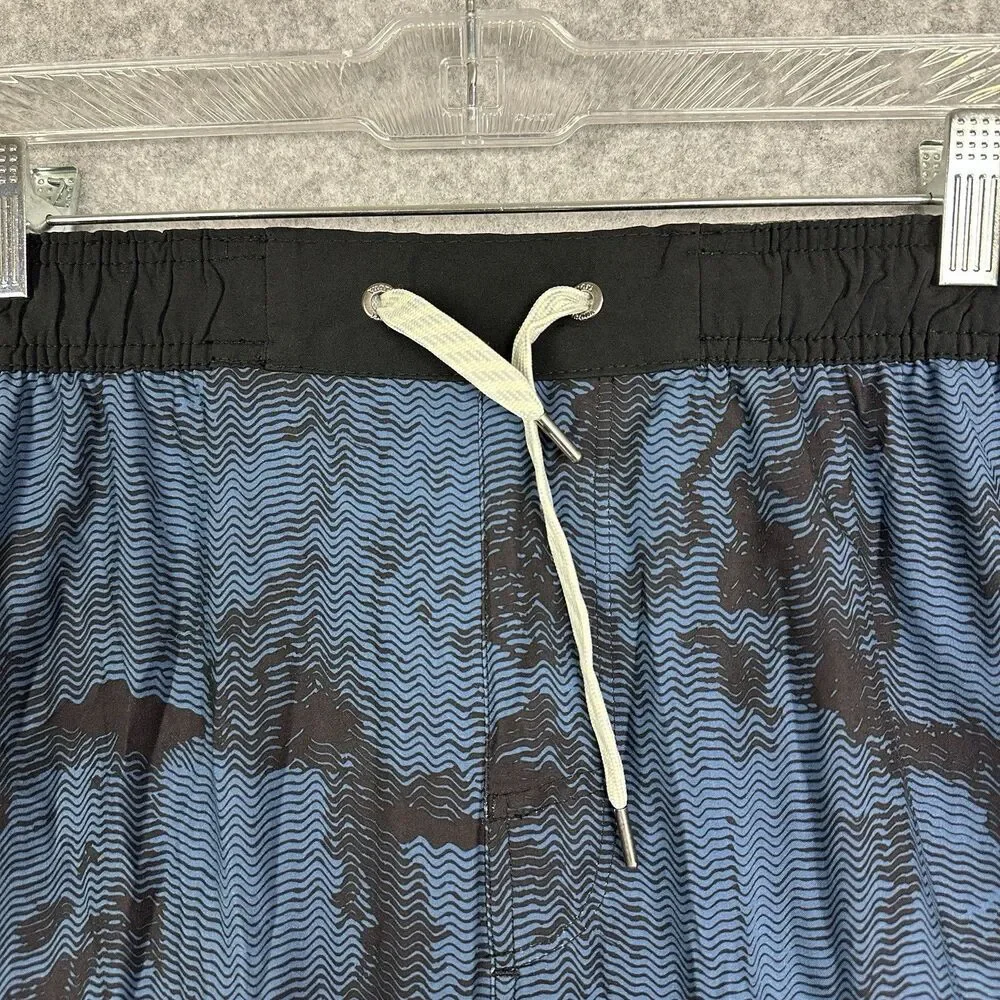 Vuori Trail Shorts Mens XXL Blue Lined Patterned Active Gym Pockets Workout 7